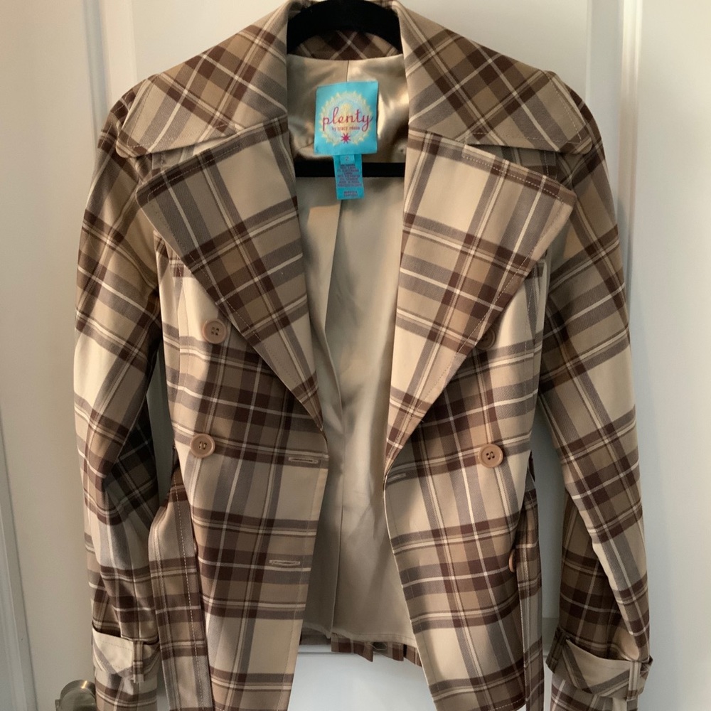TRACY REESE LIGHTWEIGHT PLAID JACKET - EUC